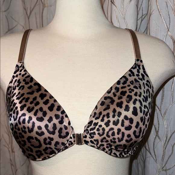 Soma Brown and Black Leopard Print Plunge Bra - Picture 1 of 4
